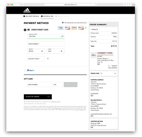 Adidas orders delivered